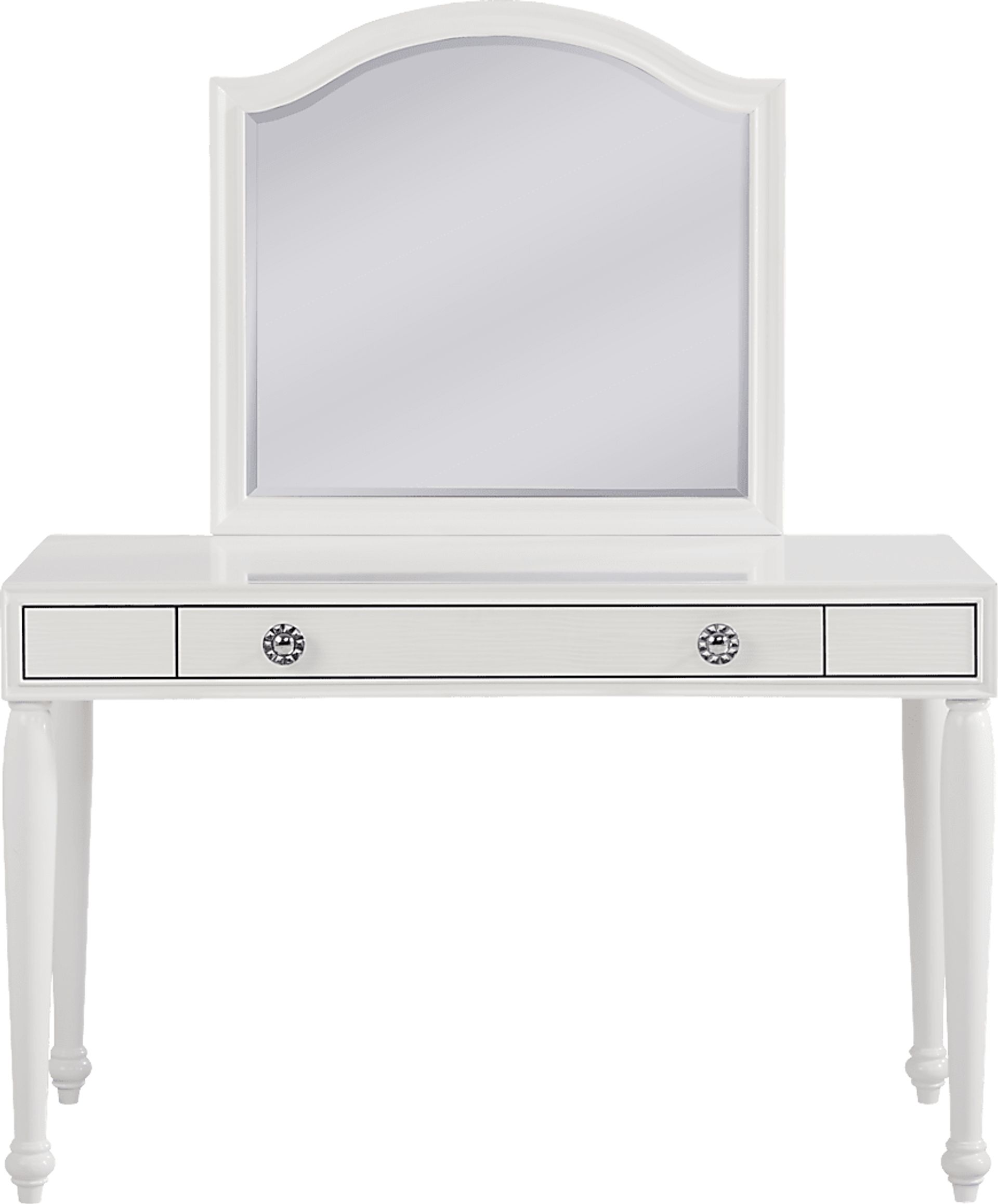 Evangeline White Vanity Desk with Mirror - Image 1