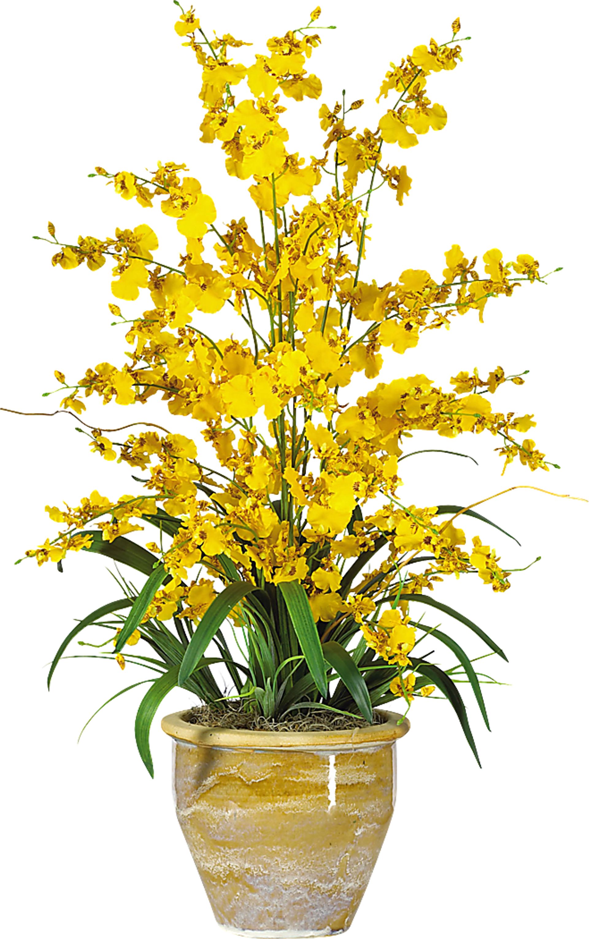 Evannie Yellow Orchid Silk Floral - Image 1