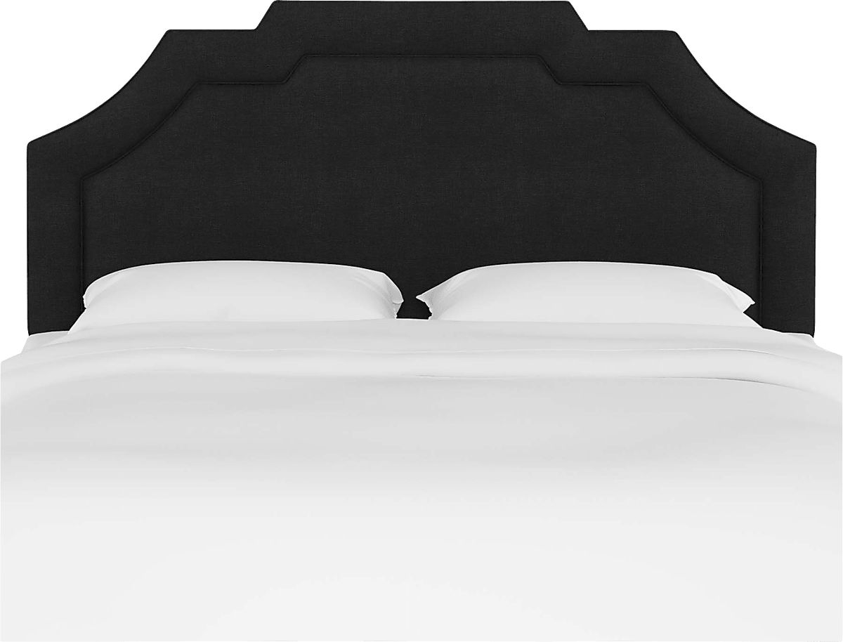 Evarelle I Black Linen,Polyester Fabric King Headboard Rooms to Go