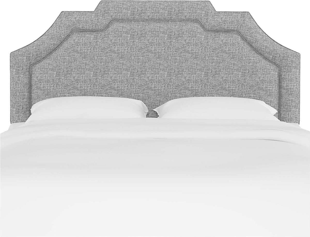 Evarelle I Light Gray Linen,Polyester Fabric Queen Headboard Rooms to Go