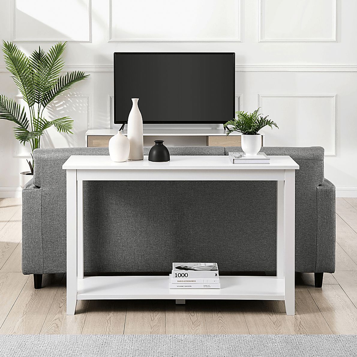 Evarnos White Sofa Table Rooms To Go