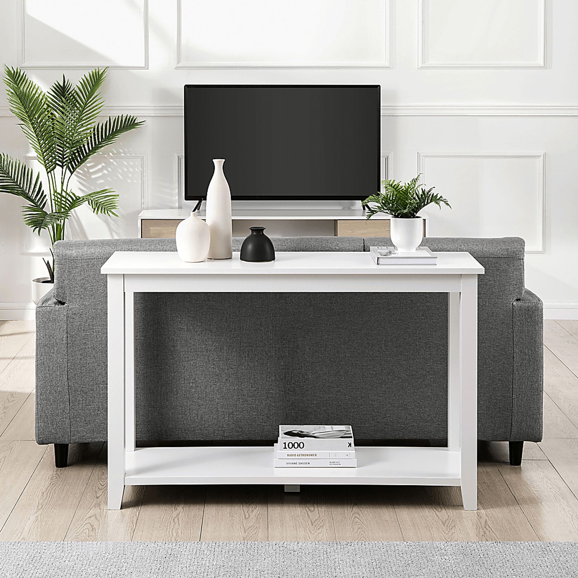 Evarnos White Sofa Table - Image 2