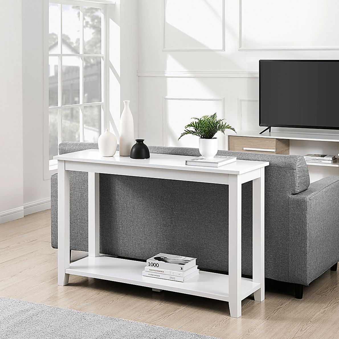 Evarnos White Sofa Table Rooms To Go