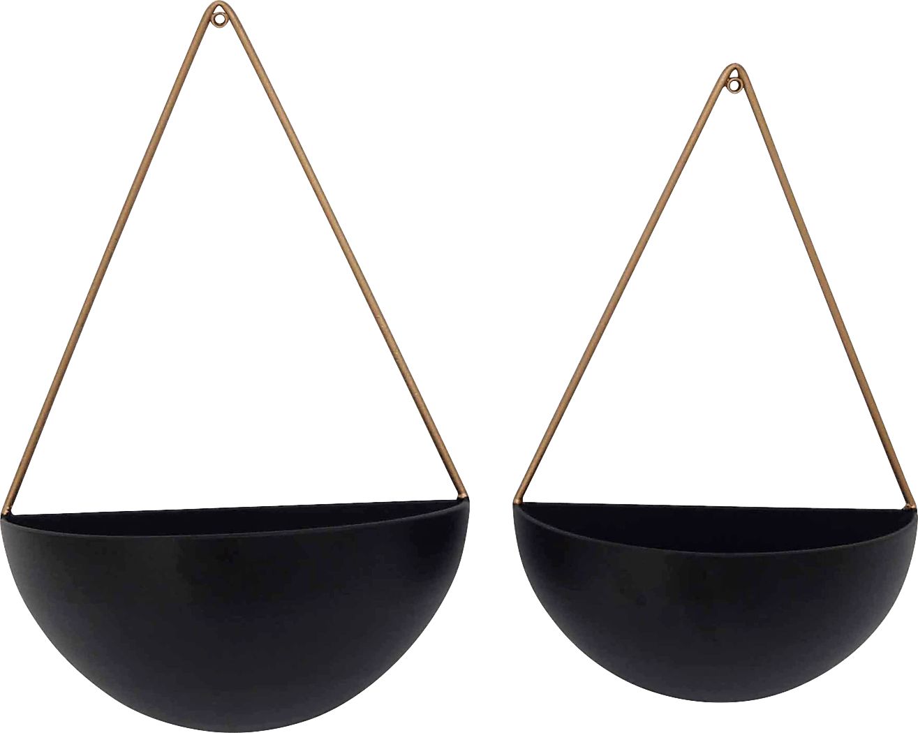 Evarts Black Wall Planter, Set of 2