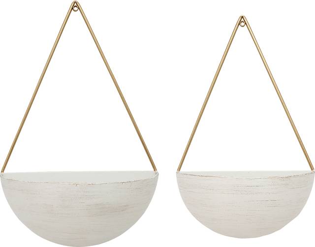 Evarts White Wall Planter, Set of 2 - Thumbnail - Image 1
