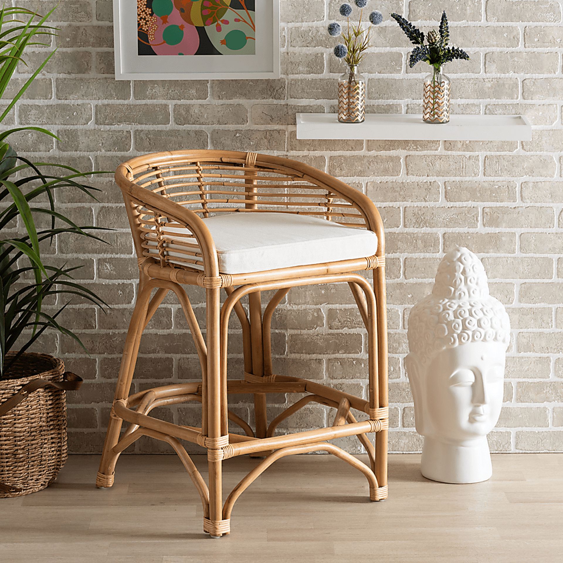 Evasel Natural Counter Height Stool - Image 8