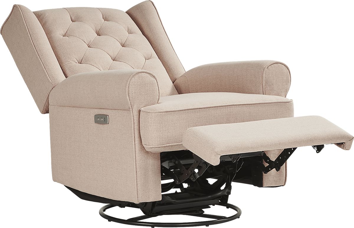 Eveleigh Blush Beige Polyester Fabric Swivel Glider Rocker | Rooms to Go
