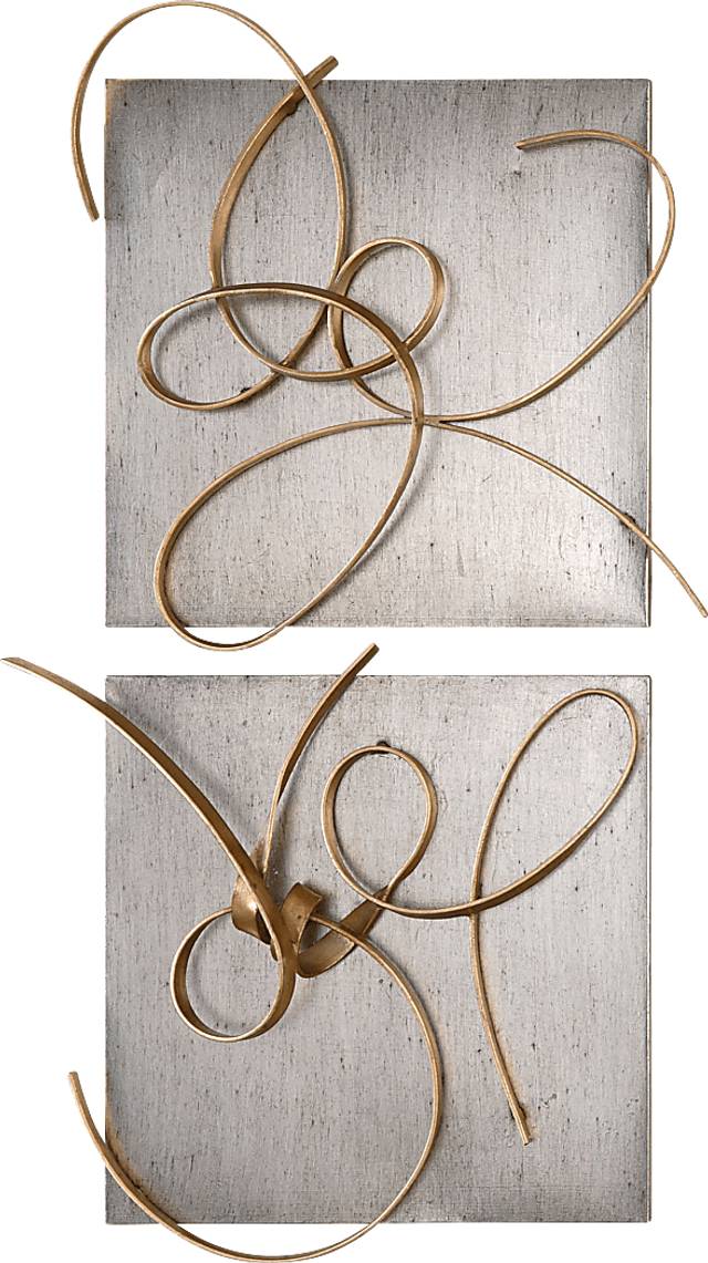 Eveliza Gold Set of 2 Wall Decor - Thumbnail - Image 1
