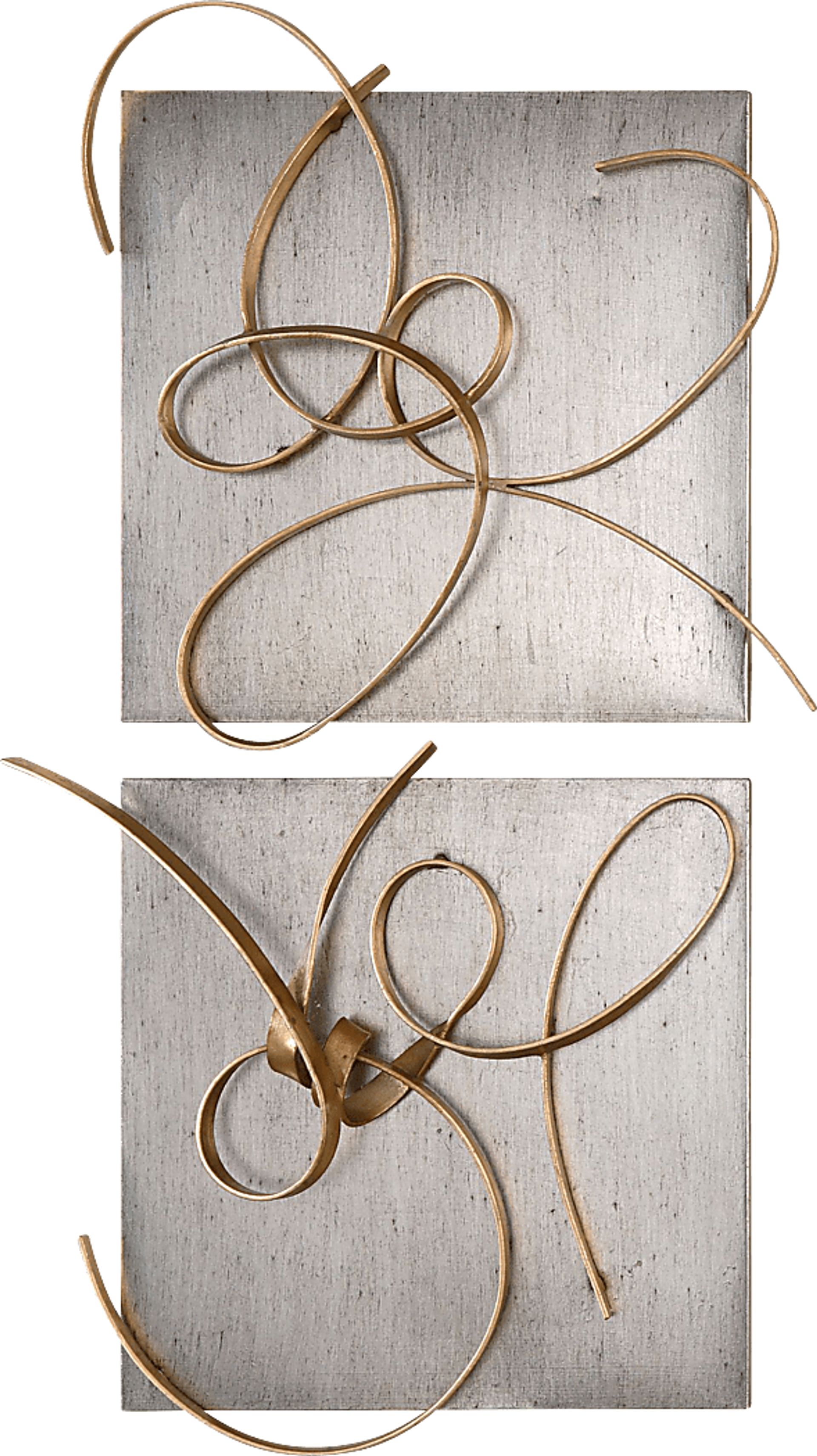Eveliza Gold Set of 2 Wall Decor - Image 1