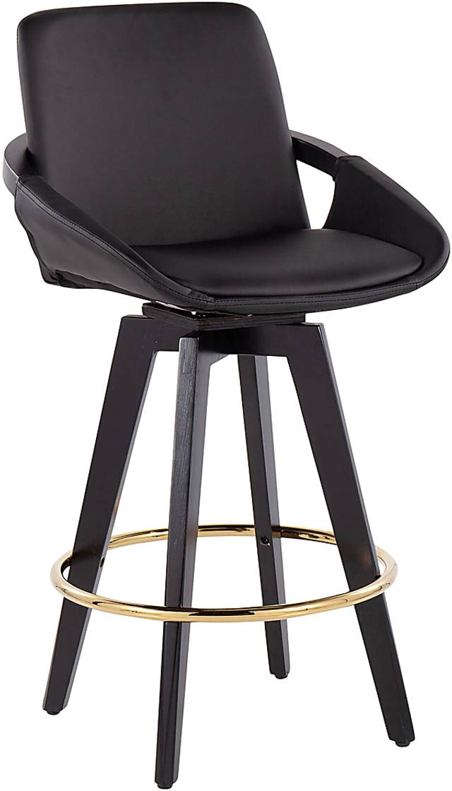 Everan I Black Counter Height Stool, Set of 2 - Thumbnail - Image 2