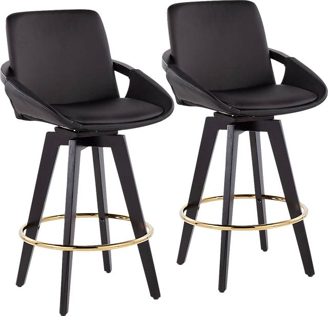 Everan I Black Counter Height Stool, Set of 2 - Thumbnail - Image 1