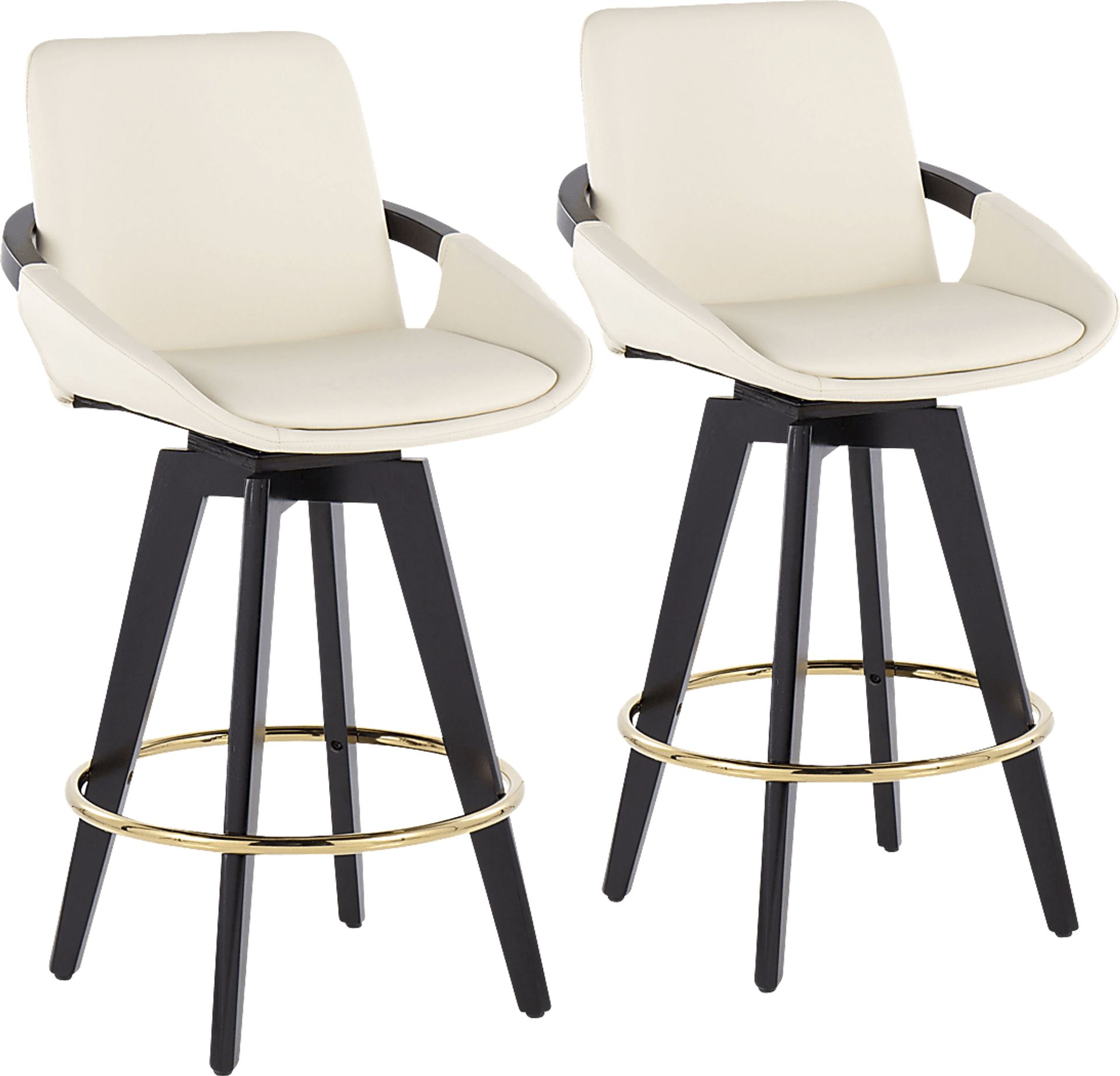 Everan I Cream Counter Height Stool, Set of 2 - Image 1