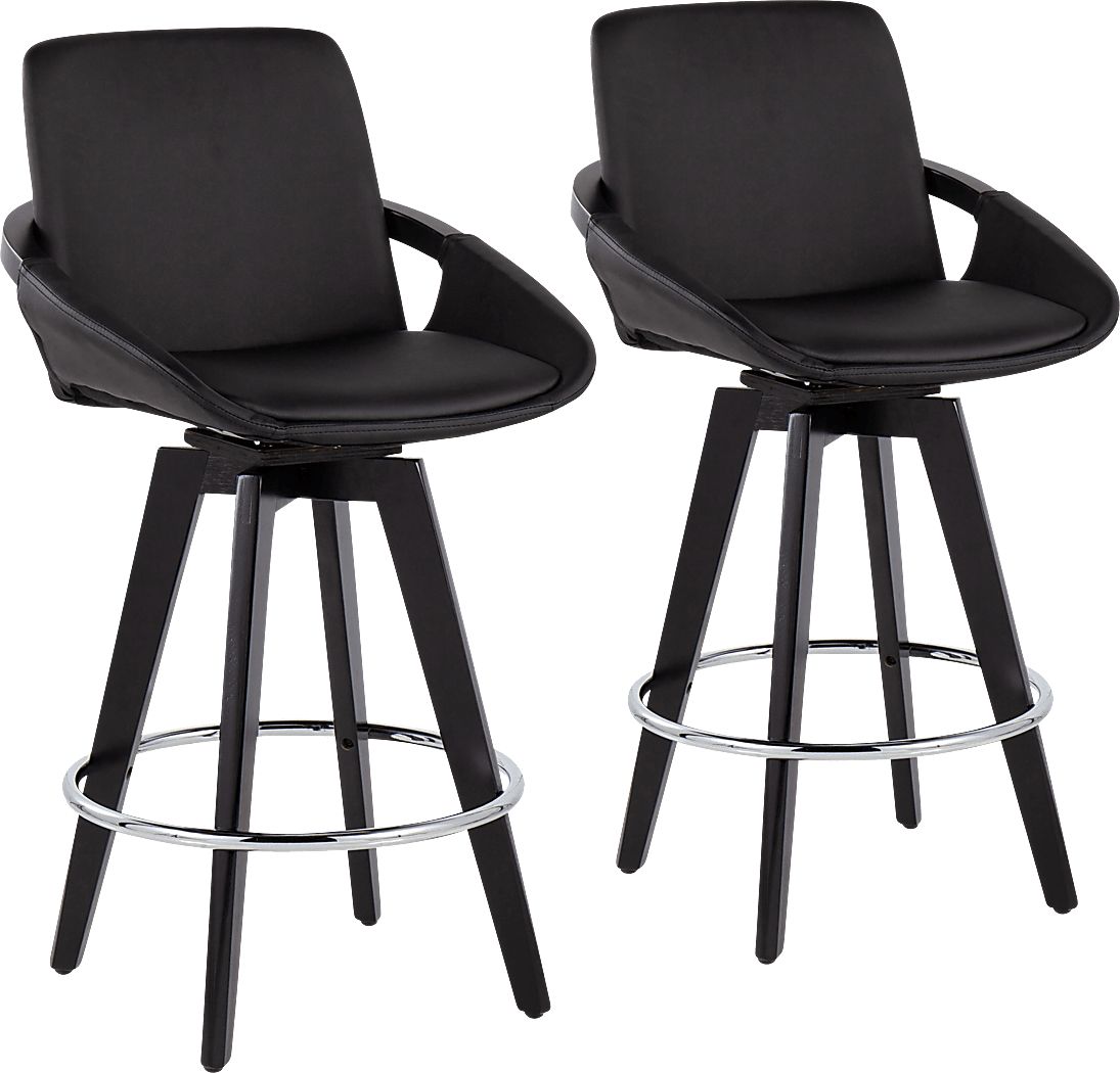 Everan II Black Counter Height Stool, Set of 2 Rooms To Go