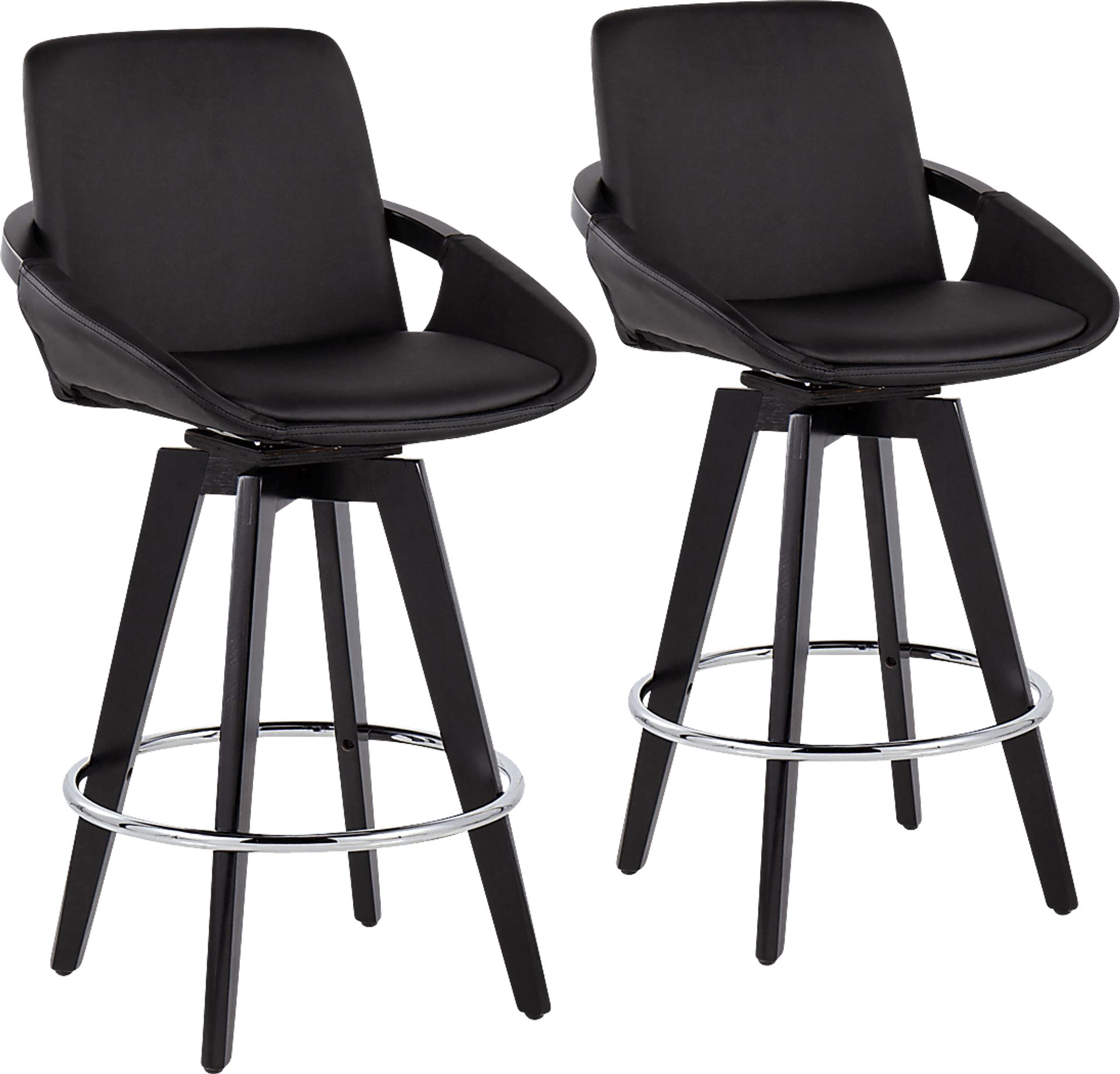 Everan II Black Counter Height Stool, Set of 2 - Image 1