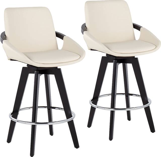Everan II Cream Counter Height Stool, Set of 2 - Thumbnail - Image 1