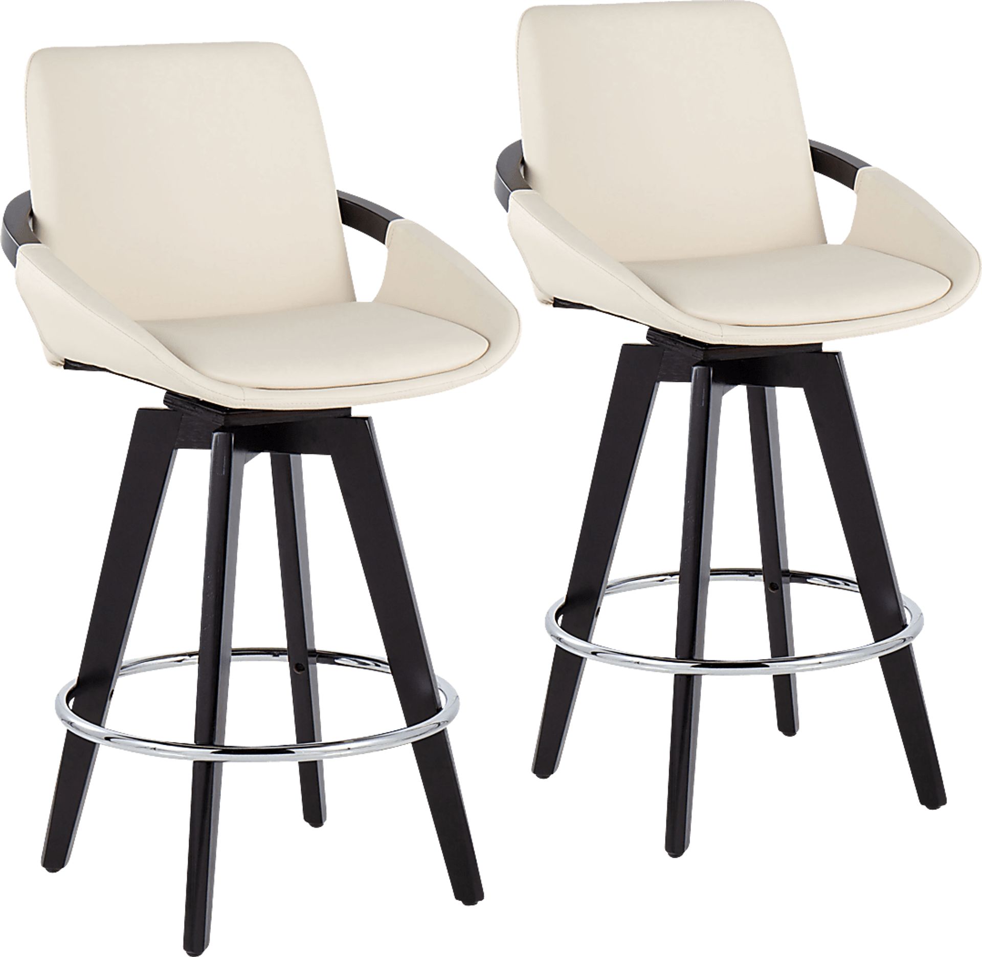 Everan II Cream Counter Height Stool, Set of 2 - Image 1