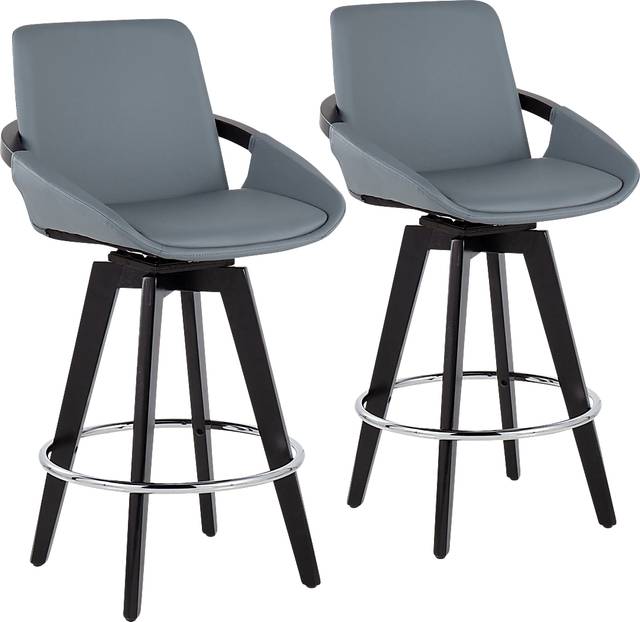 Everan II Gray Counter Height Stool, Set of 2 - Thumbnail - Image 1