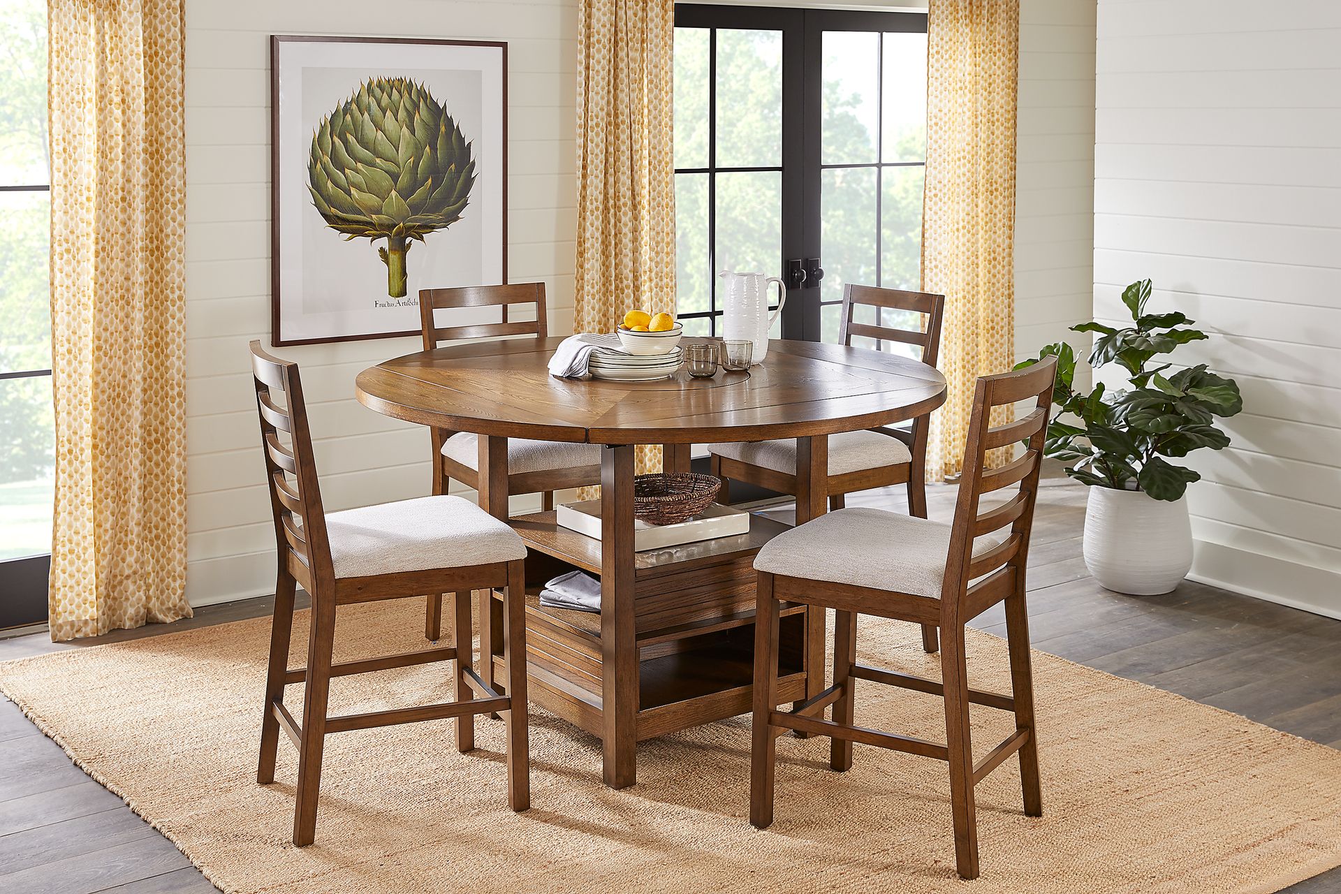 Everdeen Cottage Brown Cherry Counter Height Dining Table - Image 2