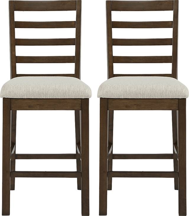 Everdeen Cottage Brown Cherry Counter Height Stool, Set of 2 - Thumbnail - Image 1