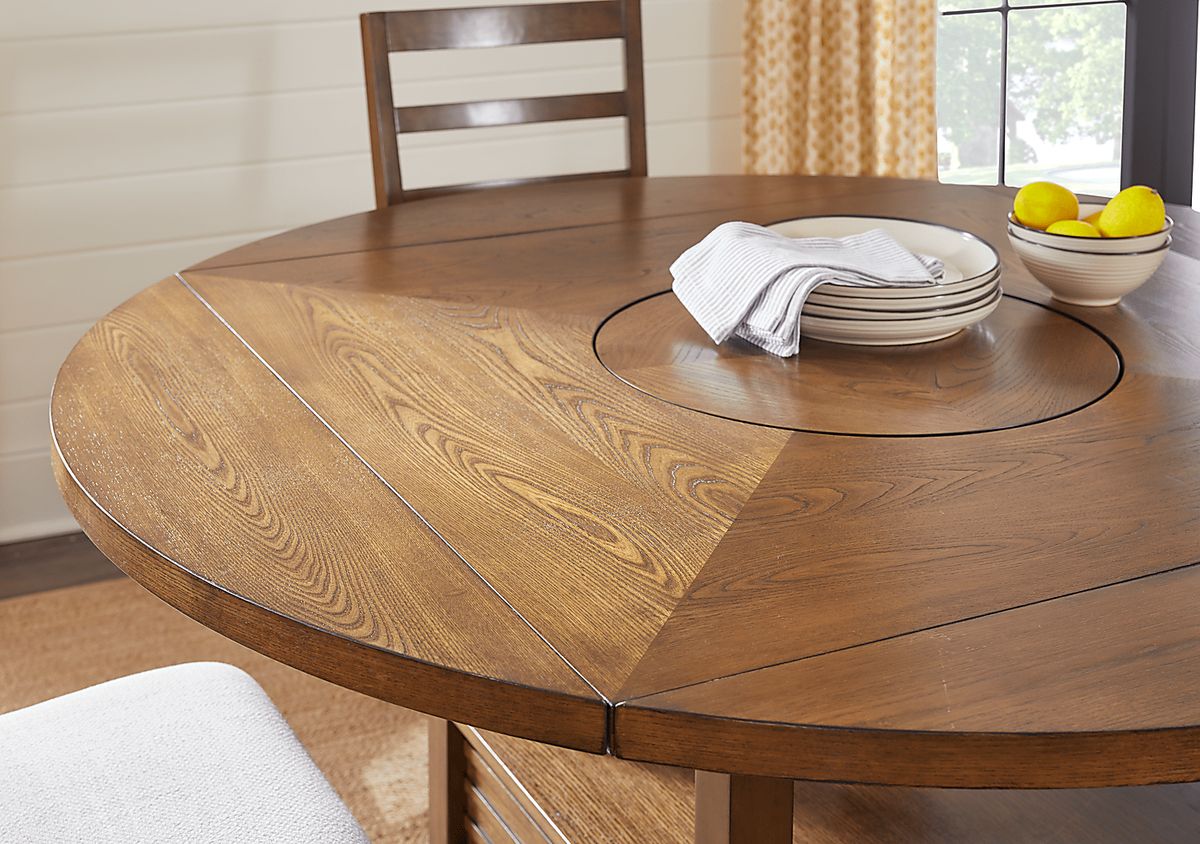 Everdeen Cottage 5 Pc Brown Cherry Dark Wood Dining Room Set With