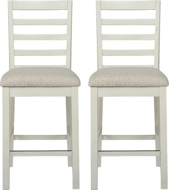 Everdeen Cottage White Counter Height Stool, Set of 2