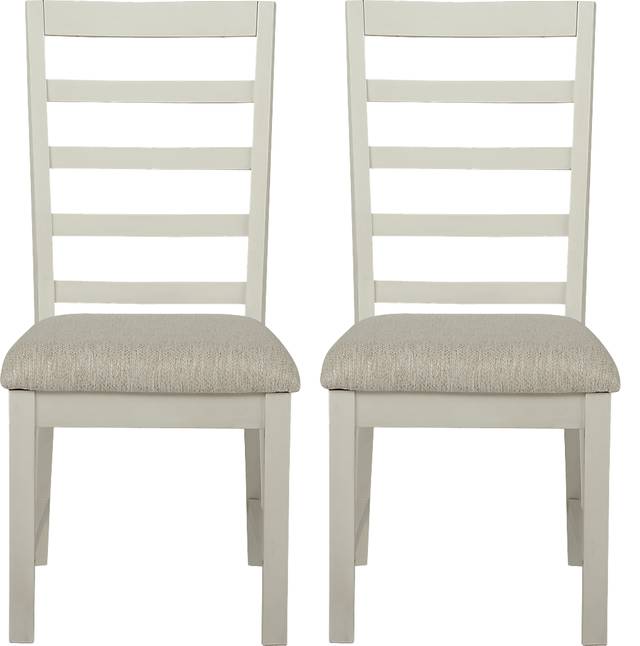 Everdeen Cottage White Side Chair, Set of 2 - Thumbnail - Image 1
