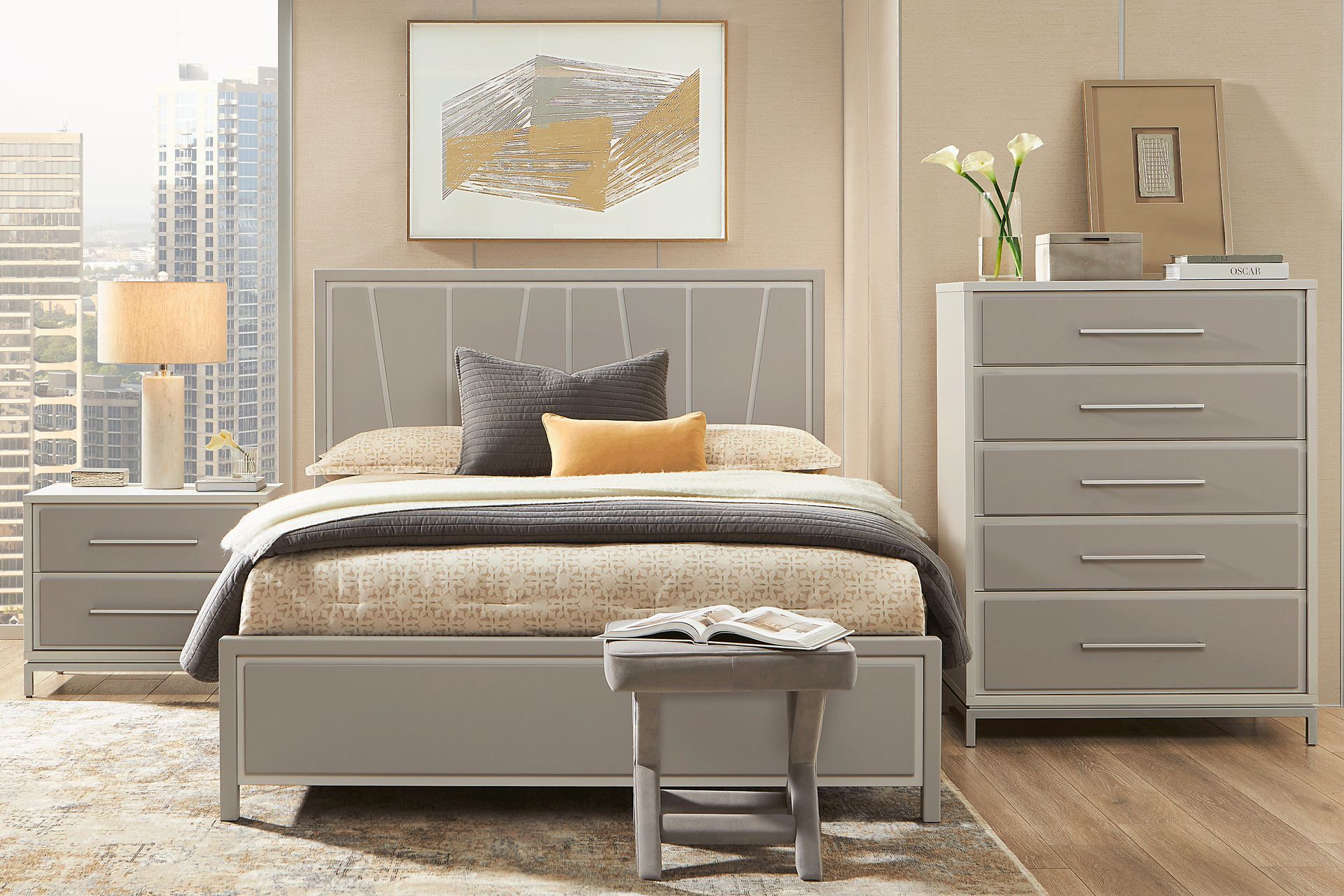 Everdream Gray 5 Pc King Panel Bedroom - Image 1