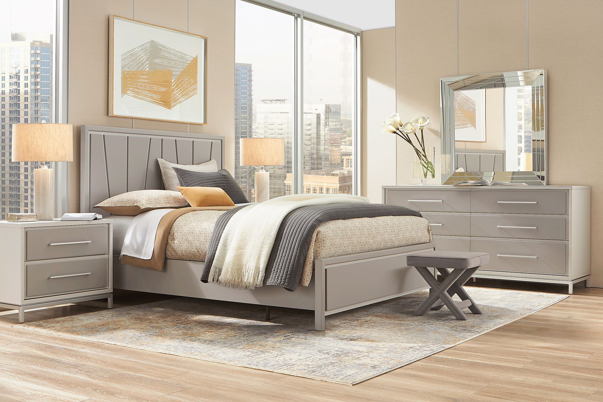 Everdream Gray 5 Pc Queen Panel Bedroom - Image 1