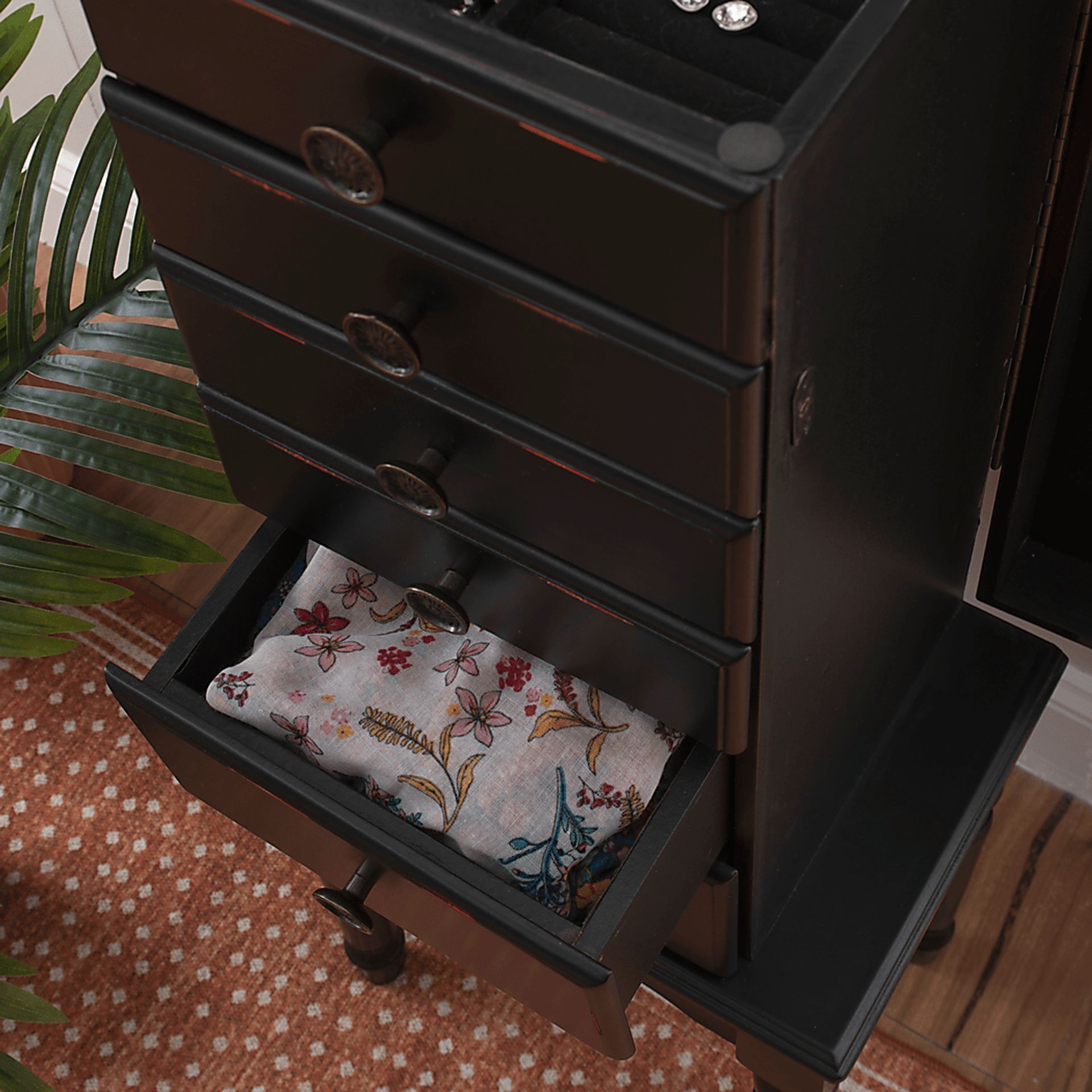 Everinaa Black Jewelry Armoire - Image 13