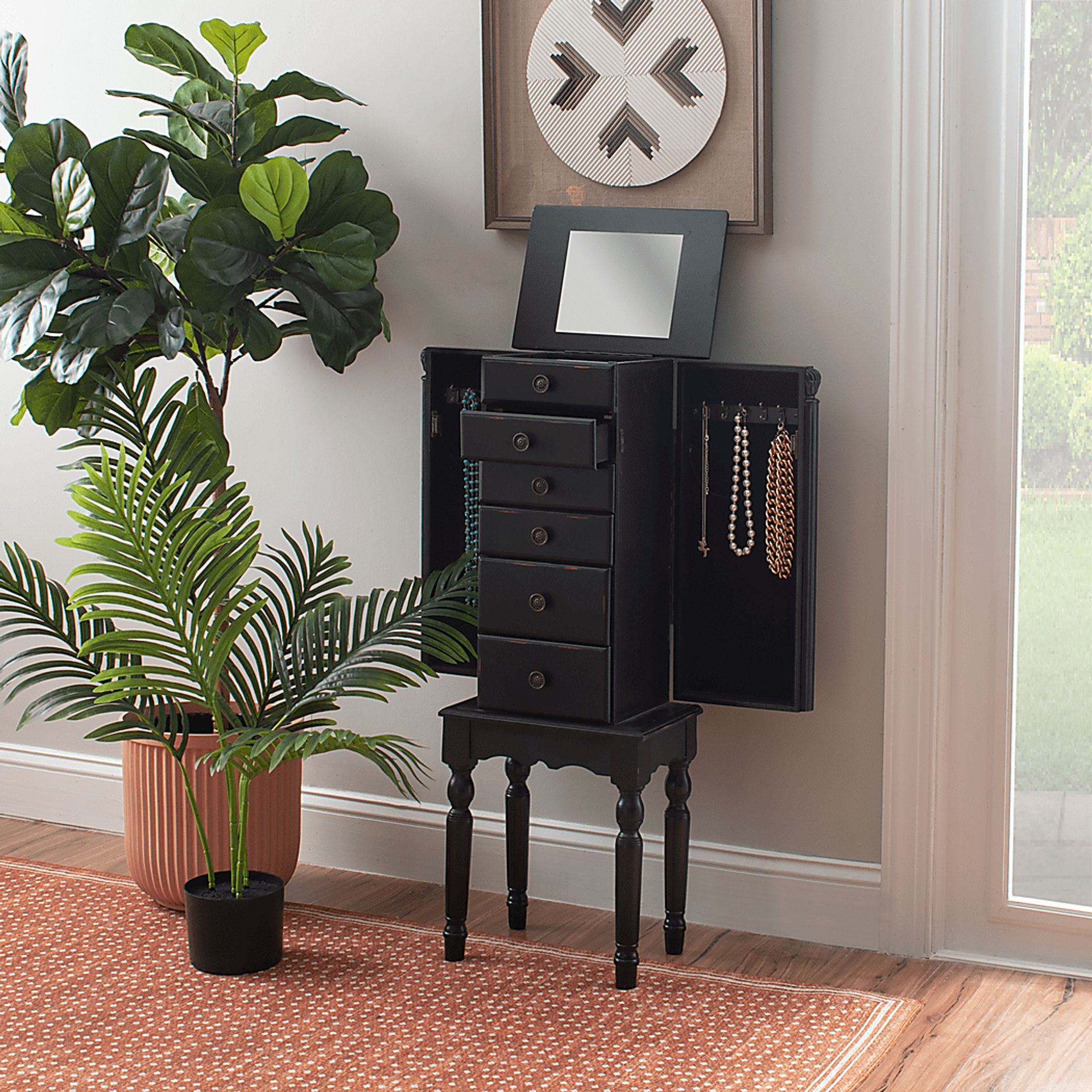 Everinaa Black Jewelry Armoire - Image 3