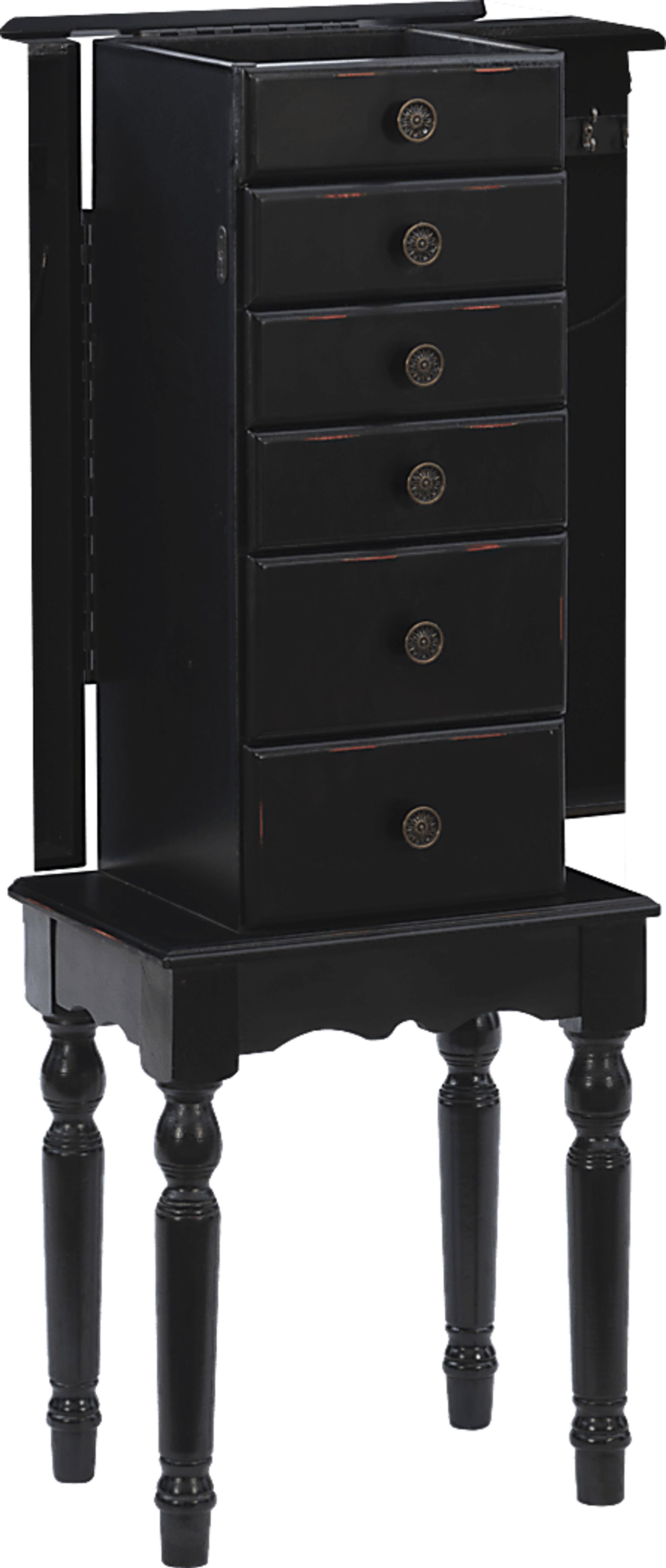 Everinaa Black Jewelry Armoire - Image 9