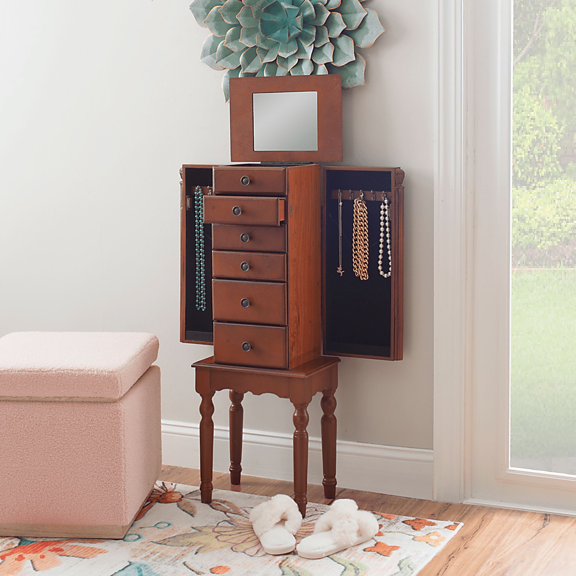 Everinaa Red Jewelry Armoire - Image 3