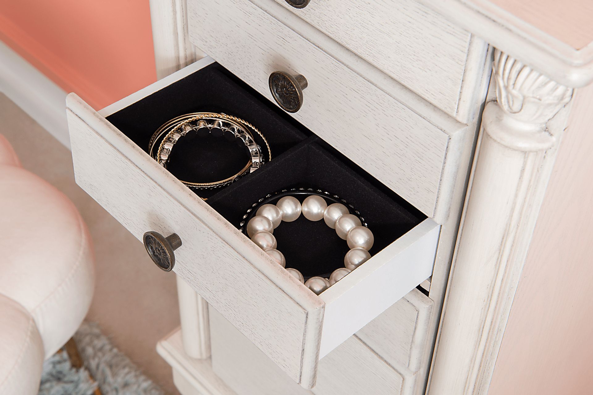 Everinaa White Jewelry Armoire - Image 13