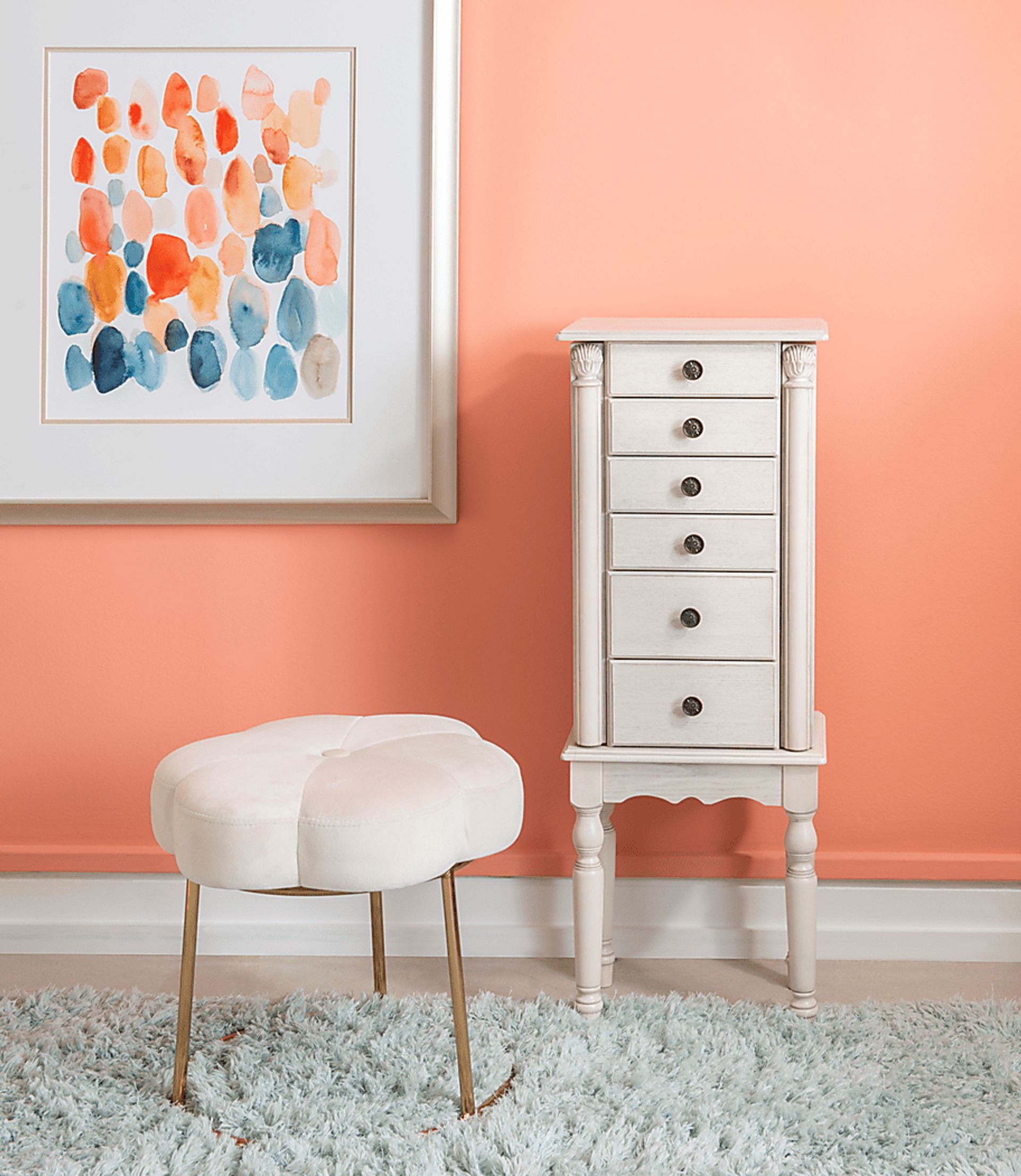Everinaa White Jewelry Armoire - Image 2