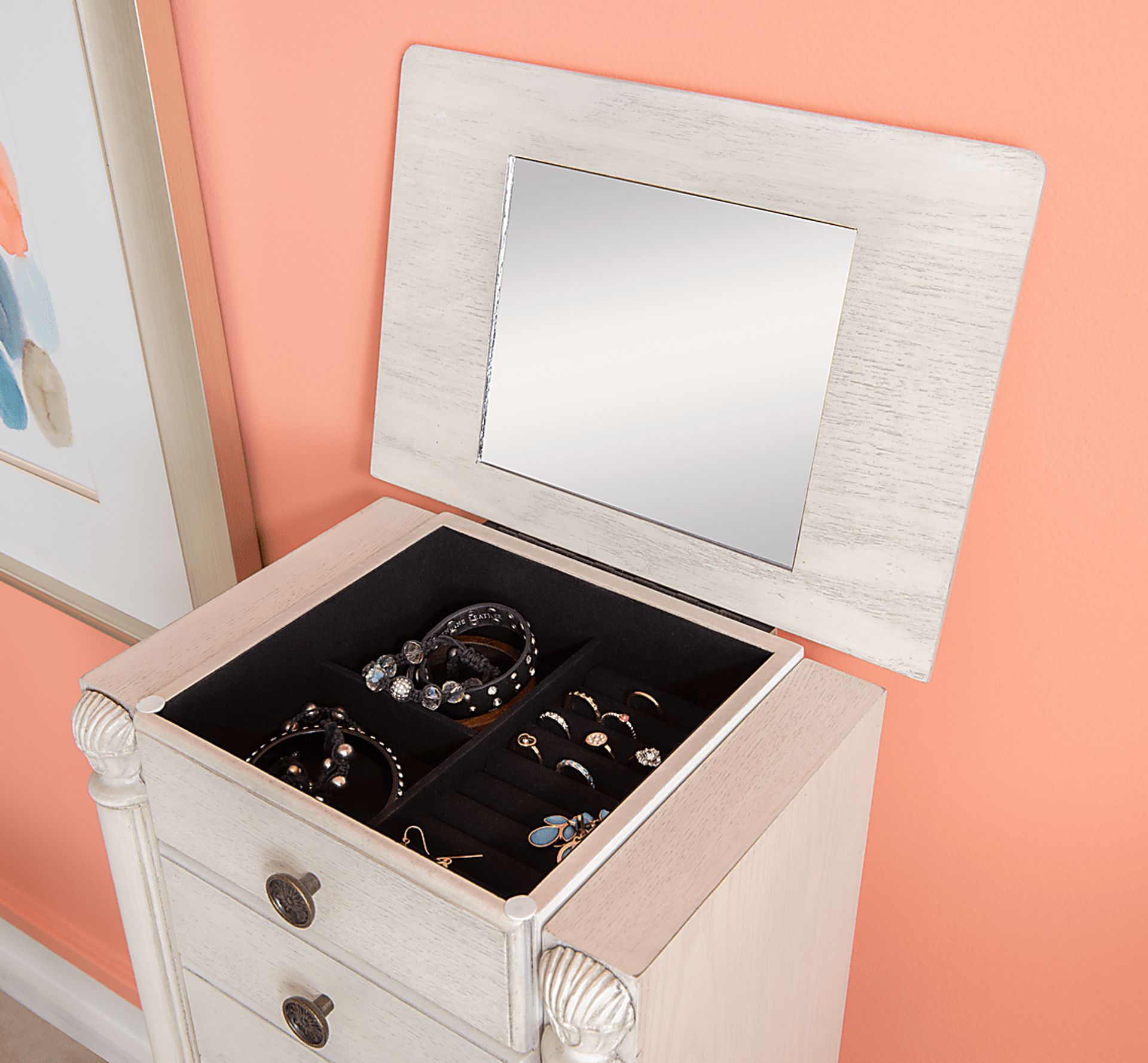 Everinaa White Jewelry Armoire - Image 4