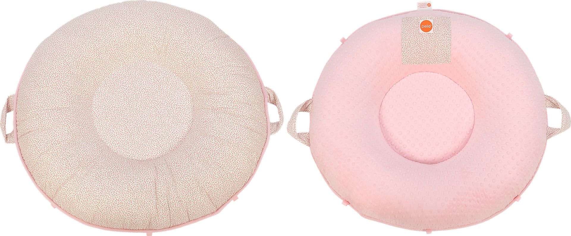 Everly's Bouquet Pink Pello Luxe Floor Pillow with Pink Back - Image 1