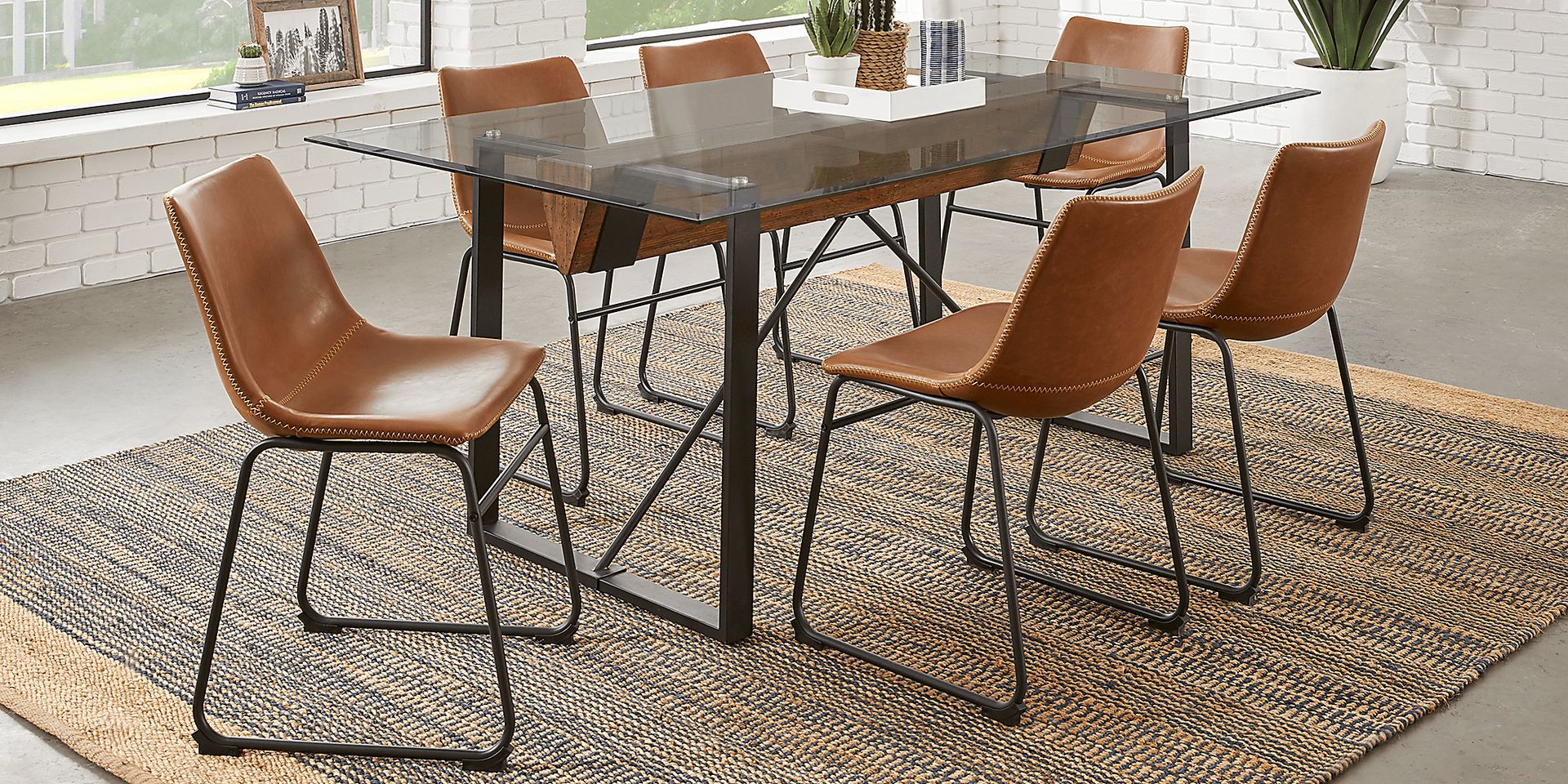 Everton Dark Brown 5 Pc Dining Set with Brown Chairs - Image 1