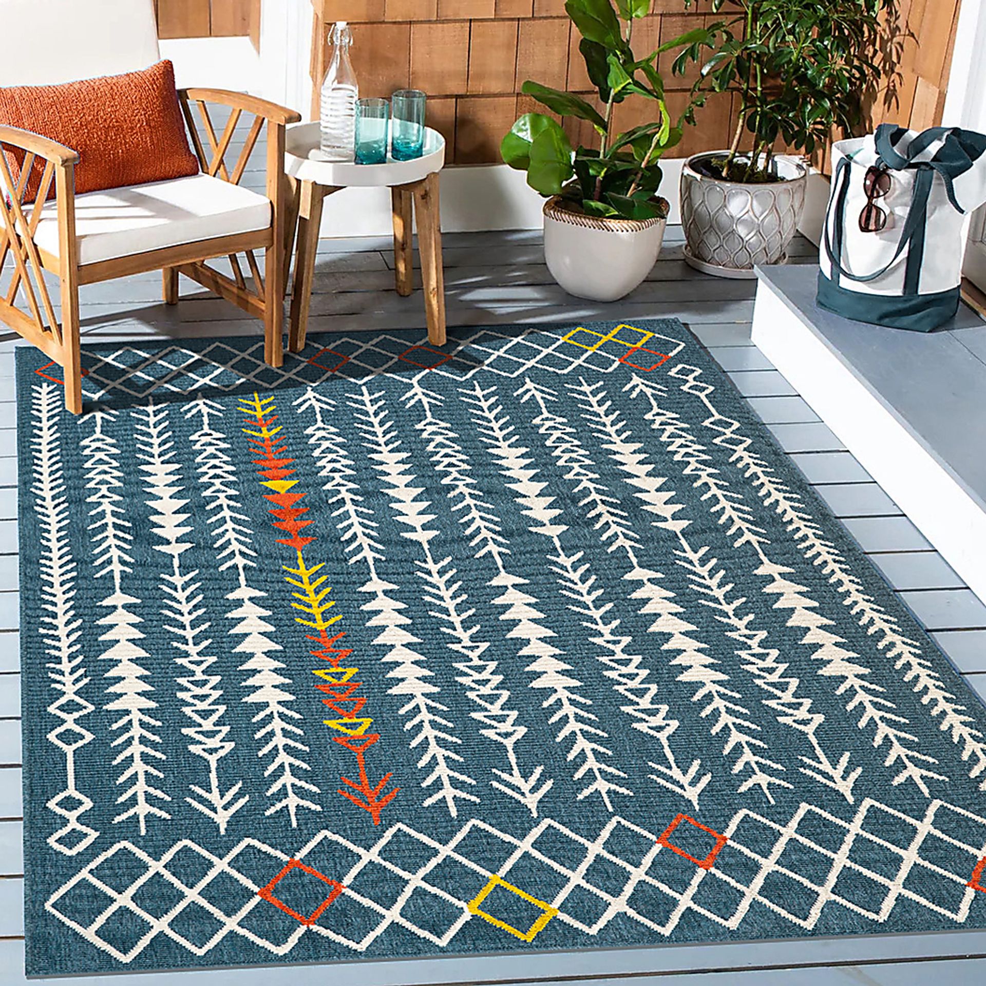 Evette Rios Blackwood Blue 5' x 7' Indoor/Outdoor Rug - Image 2