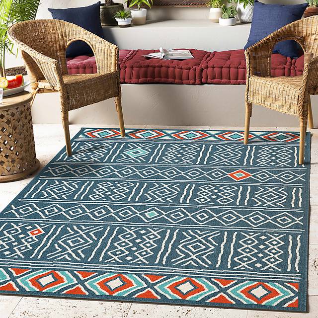 Evette Rios Jaspen Blue 8' x 9'9 Indoor/Outdoor Rug - Thumbnail - Image 2