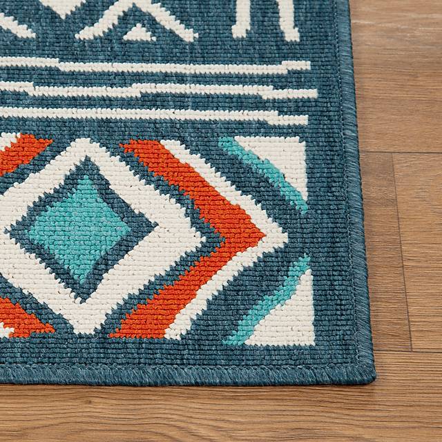 Evette Rios Jaspen Blue 8' x 9'9 Indoor/Outdoor Rug - Thumbnail - Image 6