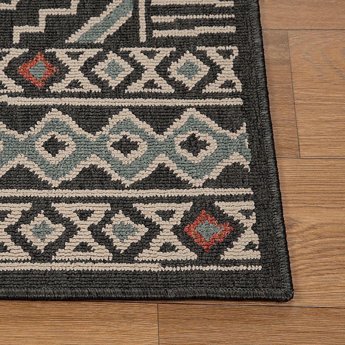 Boltan Black,Multi Outdoor Rugs | Rooms to Go