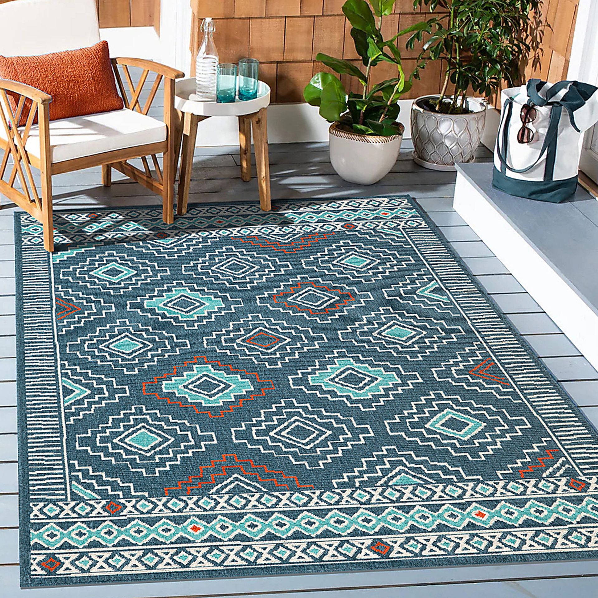 Evette Rios Boltan Blue 8' x 9'9 Indoor/Outdoor Rug - Image 2