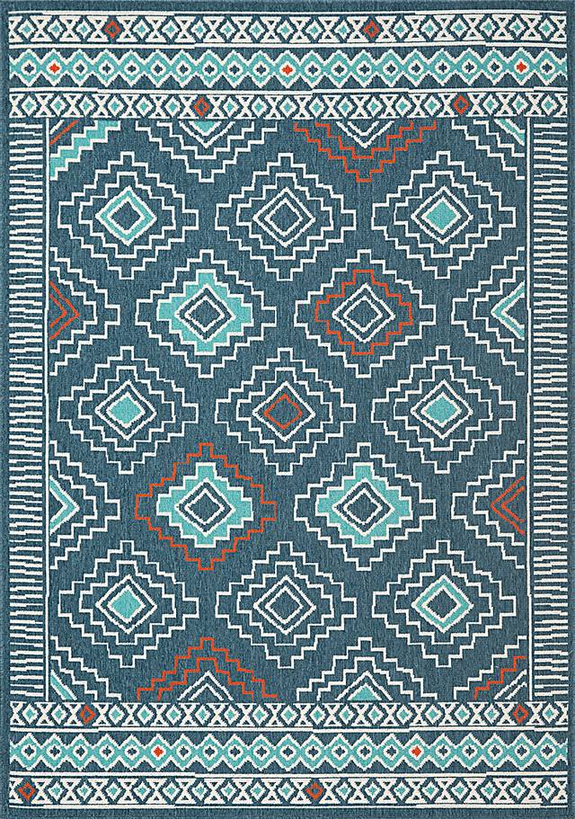 Evette Rios Boltan Blue 8' x 9'9 Indoor/Outdoor Rug - Thumbnail - Image 1