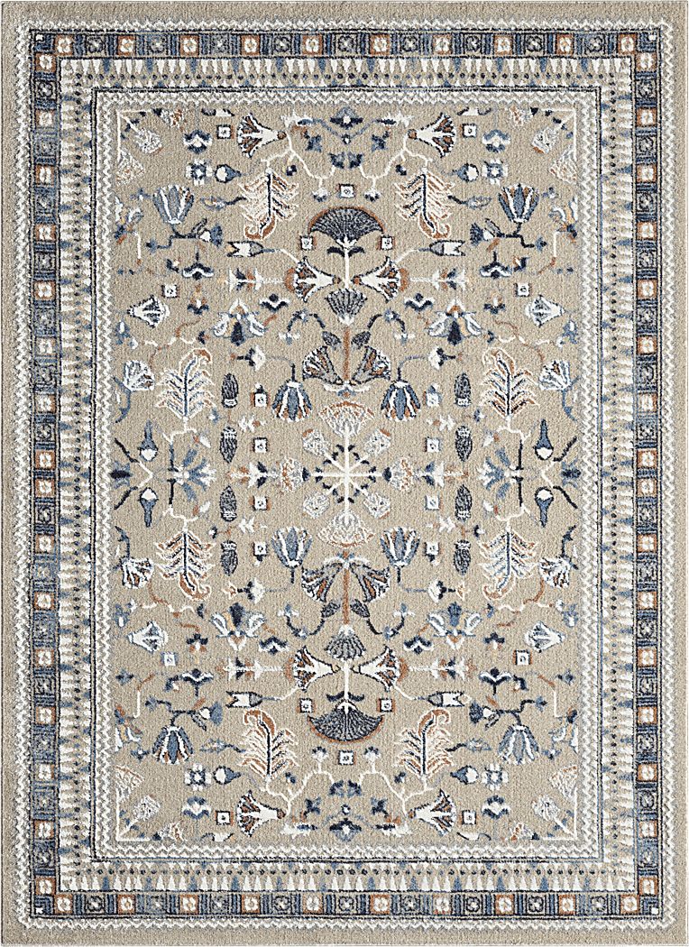 Evette Rios Jakue Blue 5'3 x 7' Rug