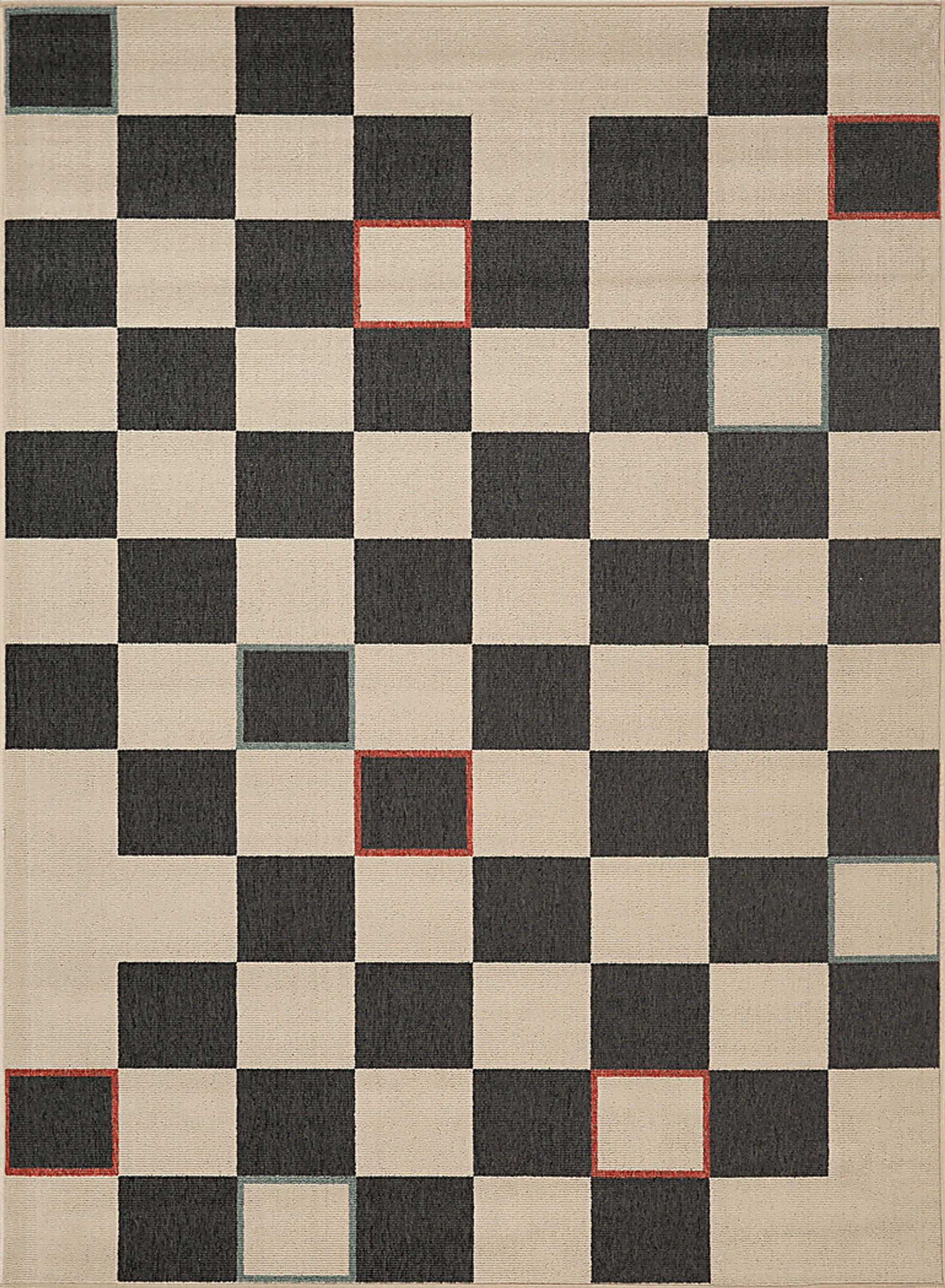 Evette Rios Peachco Beige 8' x 9'9 Indoor/Outdoor Rug - Image 1