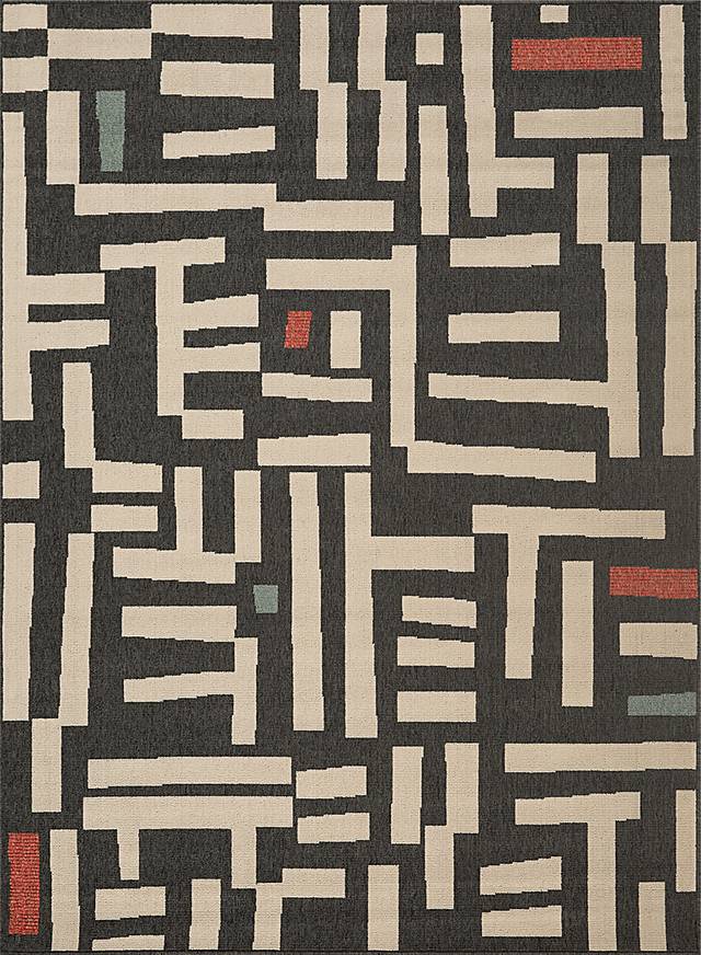 Evette Rios Swanton Black 8' x 9'9 Indoor/Outdoor Rug - Thumbnail - Image 1