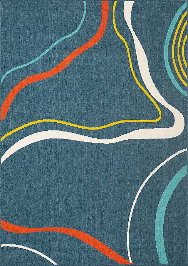 Evette Rios Tessaway Blue 5' x 7' Indoor/Outdoor Rug - Thumbnail - Image 1