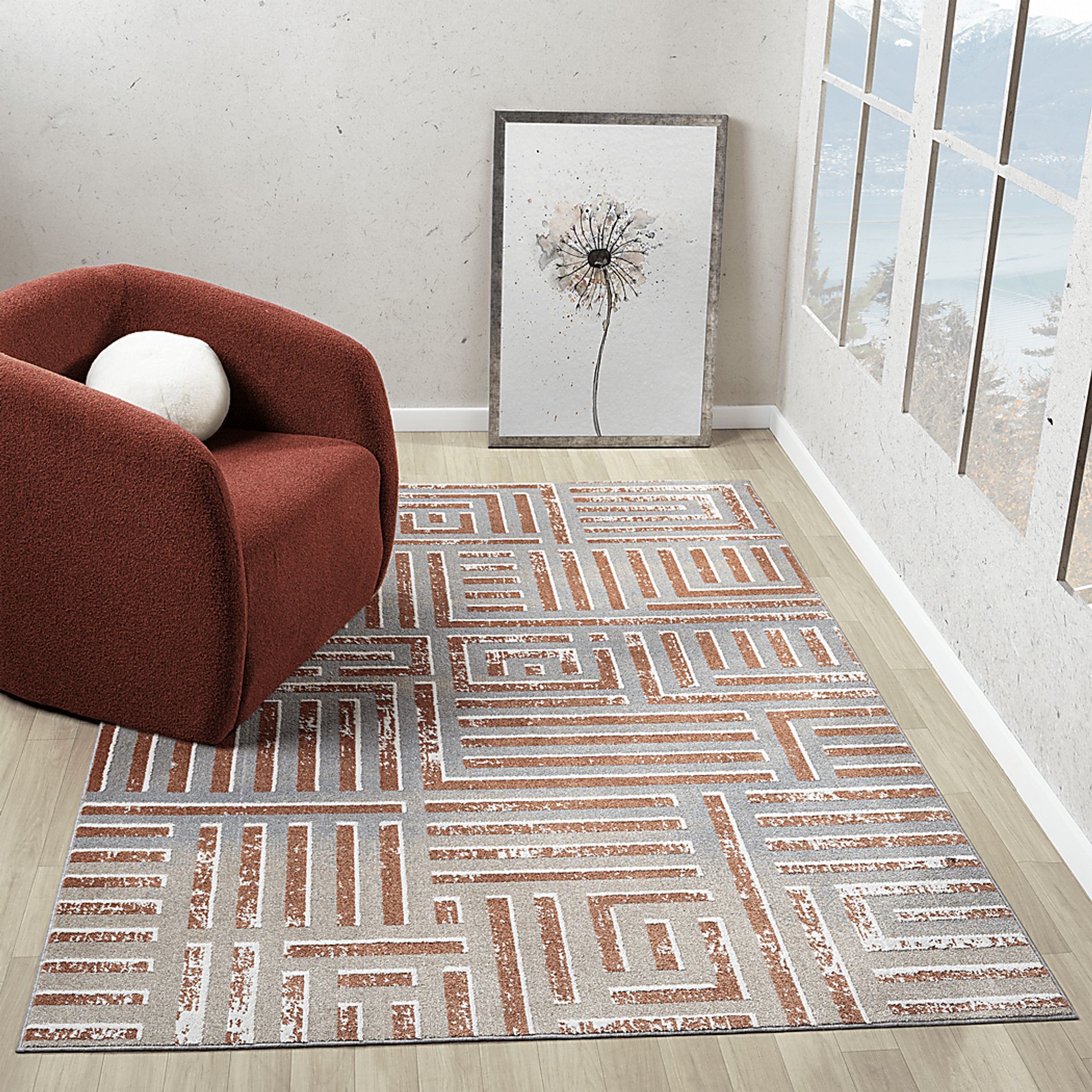 Evette Rios Udae Rust 7'9 x 9'9 Rug - Image 2