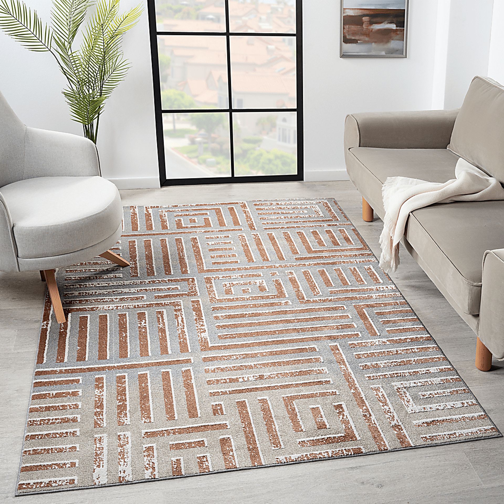 Evette Rios Udae Rust 7'9 x 9'9 Rug - Image 3