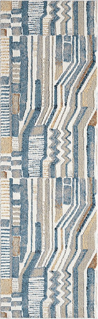 Evette Rios Zorion Blue 2'2 x 7' Runner Rug